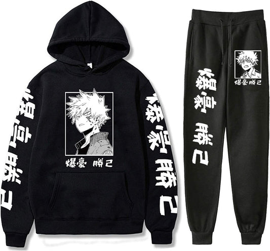 Anime Hoodies and Sweatpants Mens Womens Cosplay Hooded Sweatshirts Tracksuits Suit
